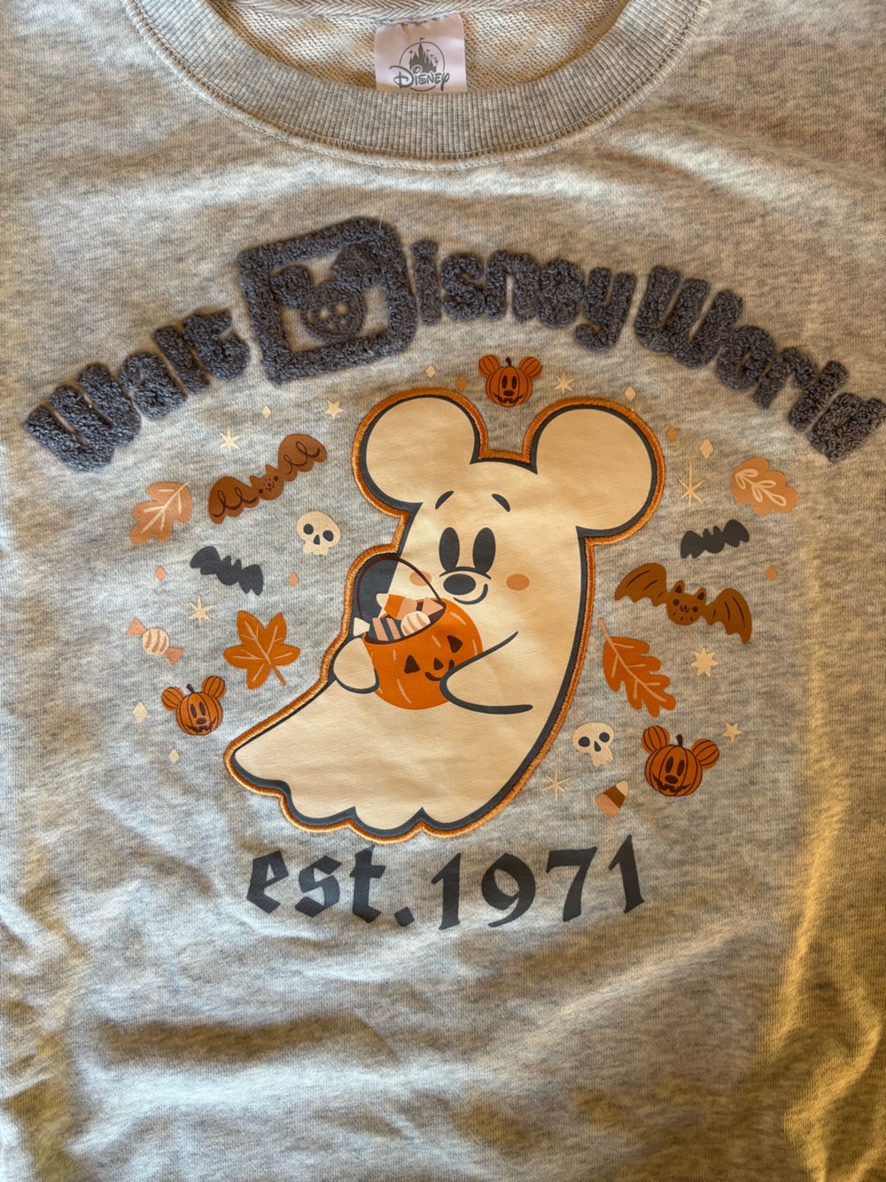 Disney Parks Disney World Mickey Cutie Ghost Sweatshirt Halloween Large NEW!